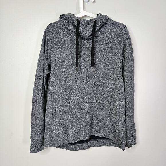 Lululemon Split Pullover Hoodie Womens Size 8 Heathered Speckled Black LS - Picture 1 of 6